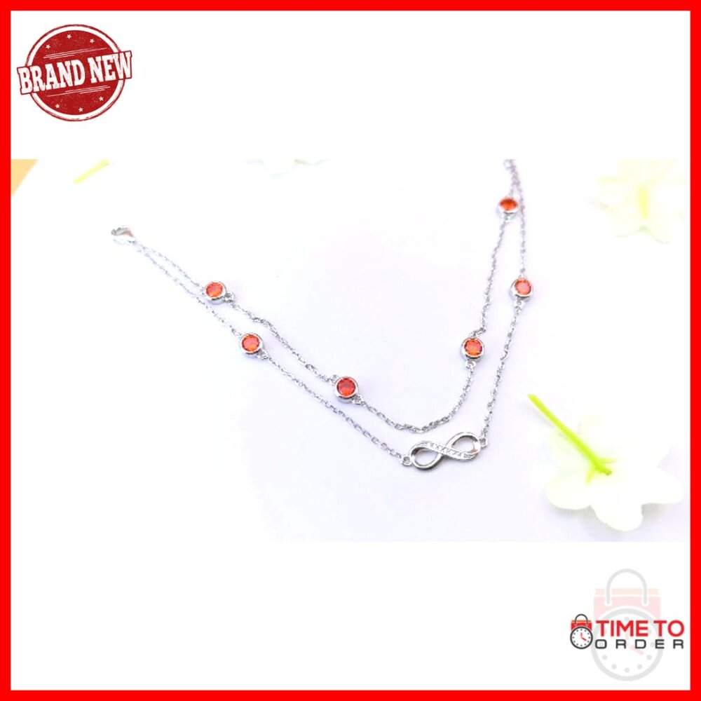 Sterling Silver Adjustable Infinity Anklet Births… - image 7